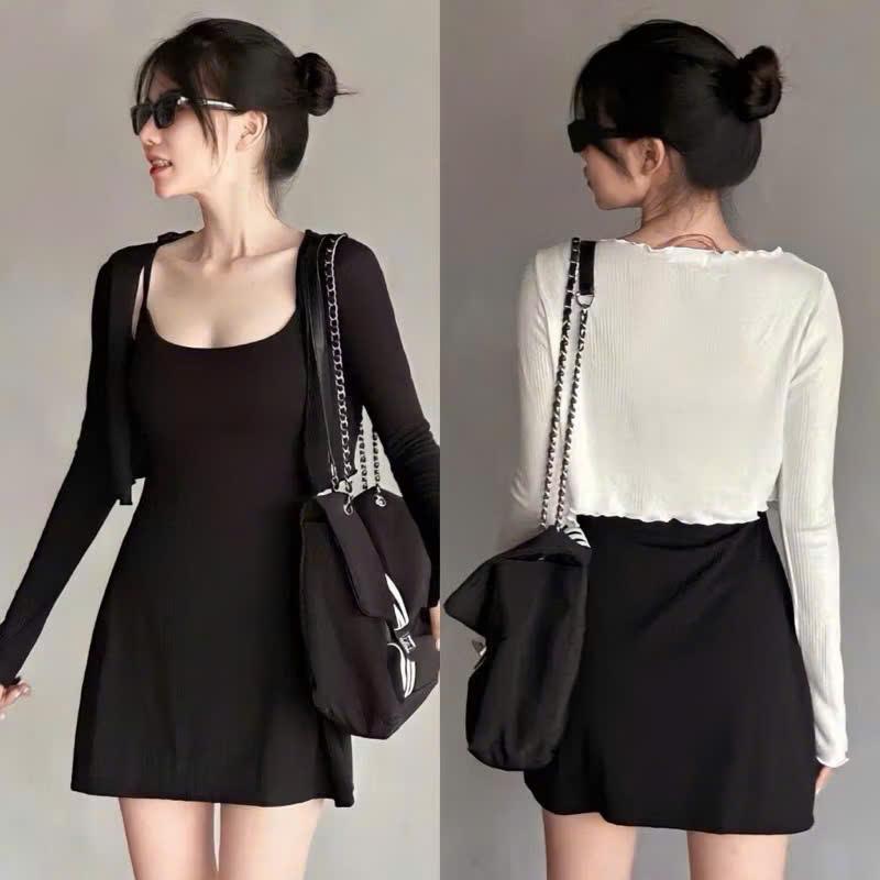 Cardigan khoác ngoài kiểu dáng basic Áo khoác ngoài dài tay nữ Cardigan croptop Meimei SA3