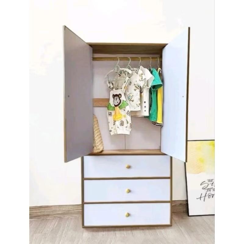 Tủ Quần Áo trẻ em 5 cánh, Nhiều Ngăn tiện lợi Chất Liệu Gỗ MDF