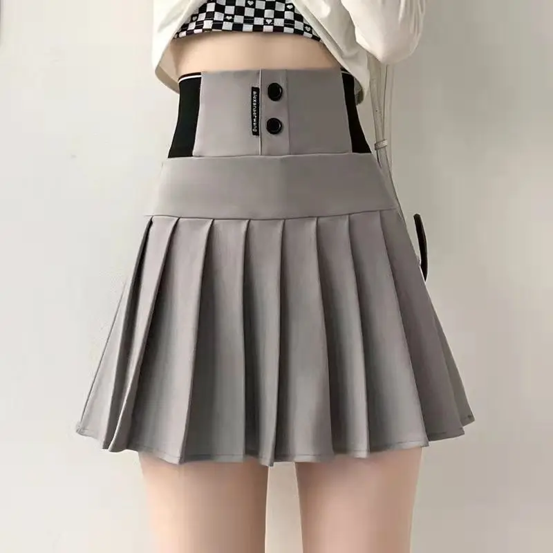 Quần An Toàn, Váy Xếp Ly, Cạp Cao Cho Nữ, Bó Sát, Eo Co Giãn, Chữ A, Váy Chống Lộ, Hàng Mới Về, 2024 2