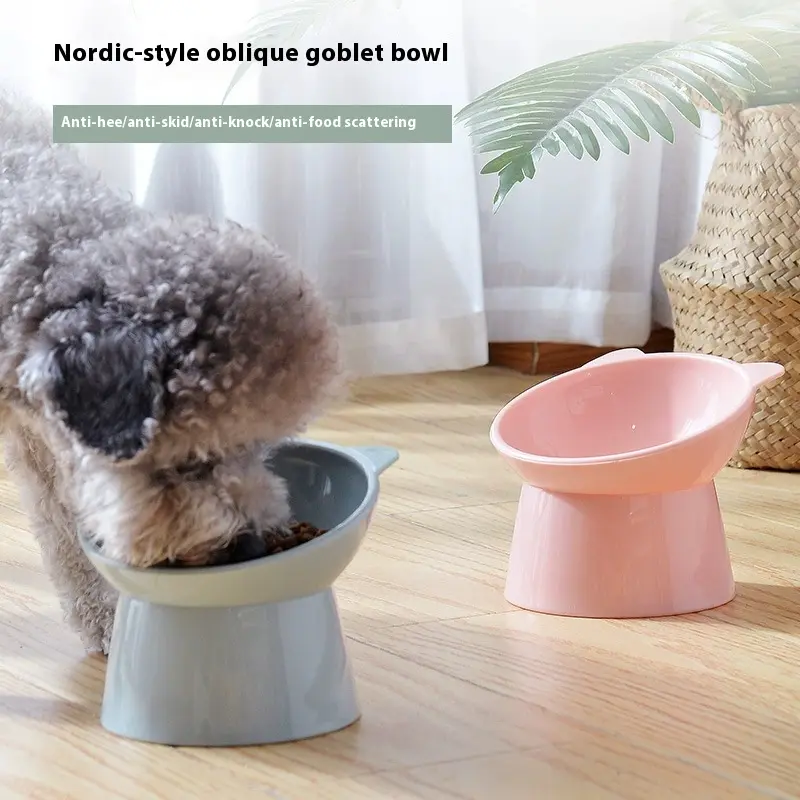 Dog and cat food basin Nordic style pet neck guard high foot slow food bowl Drinking bowl pet supplies wholesale manufacturers