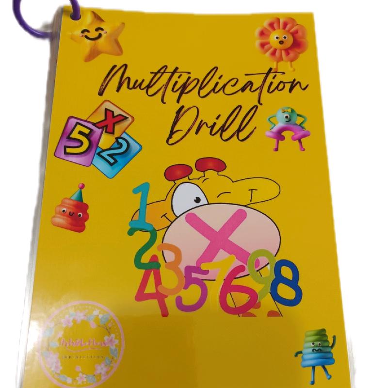 Multiplication Drill laminated erasable with free pen for children ...