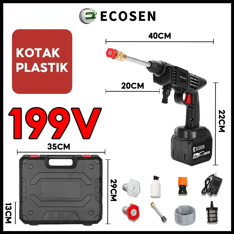 ECOSEN Jet Cleaner Tekanan Tinggi Alat Cuci Motor Mobil AC Steam Mesin Cuci Steam Mobil dan Motor Mini Portable Termurahm Car Selang 1