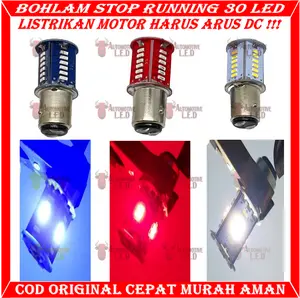 ORIGINAL BOHLAM STOP 30 LED RUNNING LAMPU REM MOTOR BOHLAM STOP RUNNING SEMUA MOTOR DC Kendaraan Kunci Mesin Motorcycle