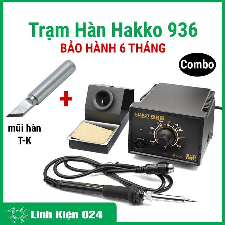 Trạm hàn Hakko 936 220V-60W 480 độ C TẶNG 01 mũi hàn 900M T-K bảo hành 06 Tháng