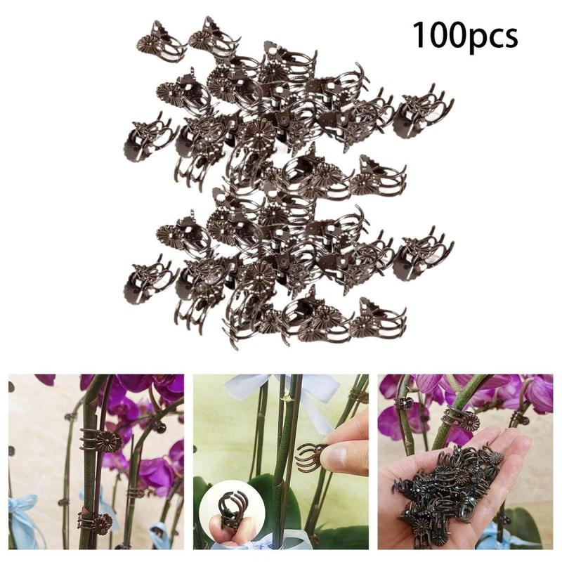 100x Plant Support Clips Gardening Tool Plant Climbing Fixing Clip for Climbing Plants Cucumbers Loofahs Outdoor Grape Vine 5