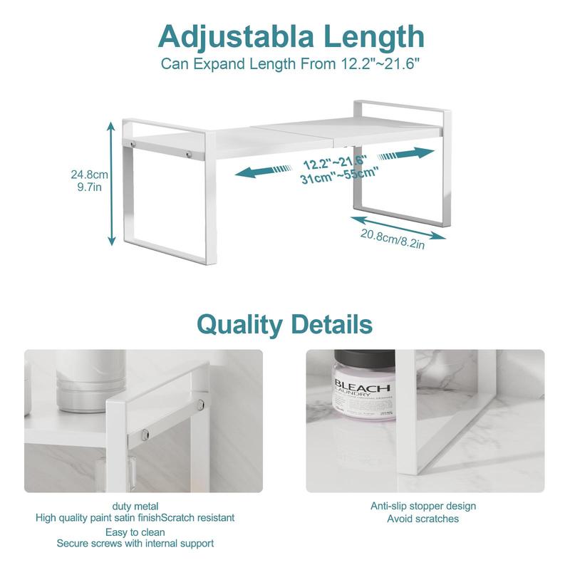 Kitchen Cabinet Shelf, 1 Count Expandable Organizer Riser Rack for Kitchen Pantry Cupboard, Under Sink Countertop Home Organization 1