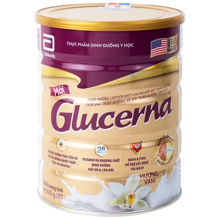 Sữa bột Glucerna Abbott bổ sung dinh dưỡng đặc biệt cho người đái tháo đường (380g-800g)
