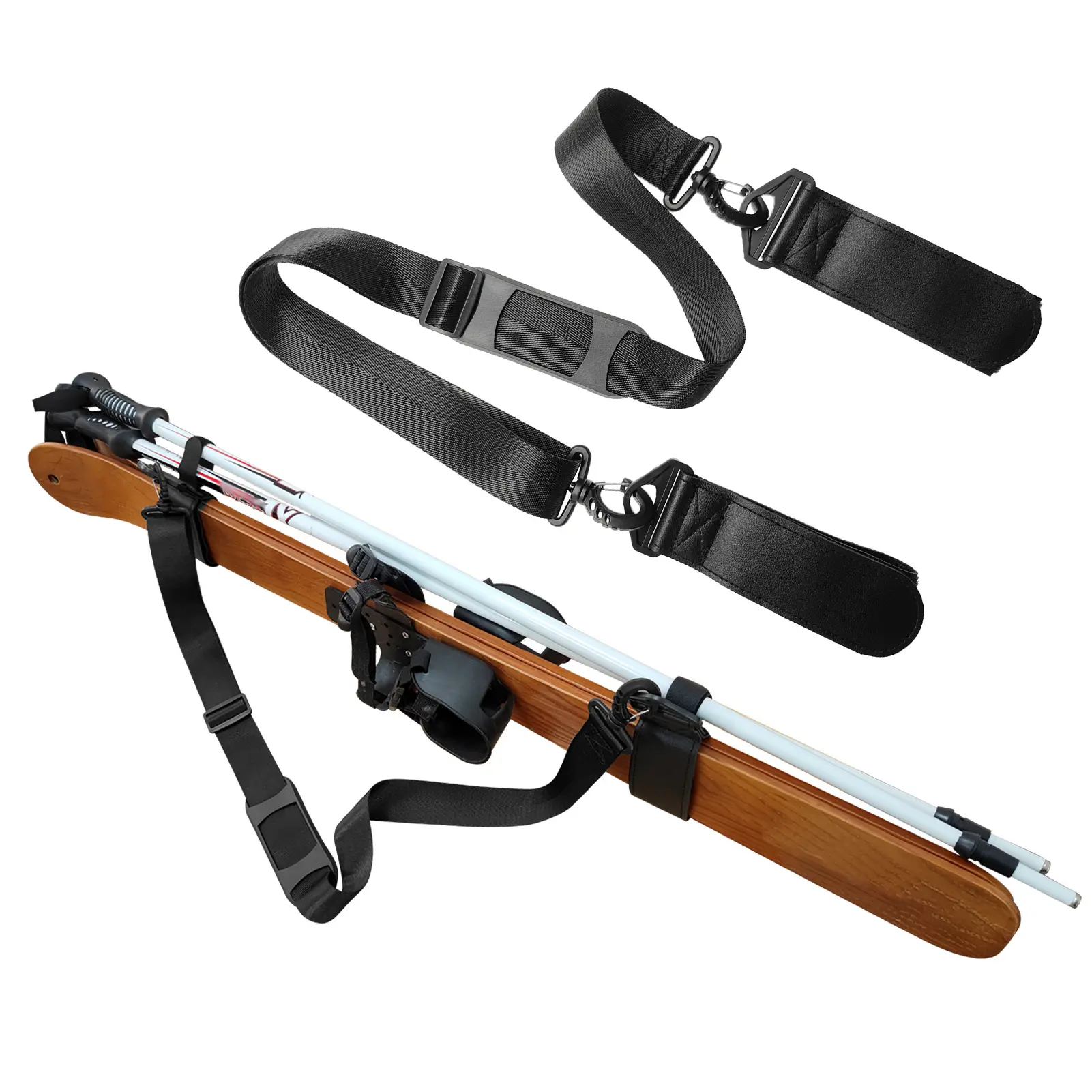 Ski Carrier Strap Adjustable Snowboard Carrier Shoulder Sling Outdoor Sports Shoulder Strap Fixing Band for Mountaineering Skiing Accessories
