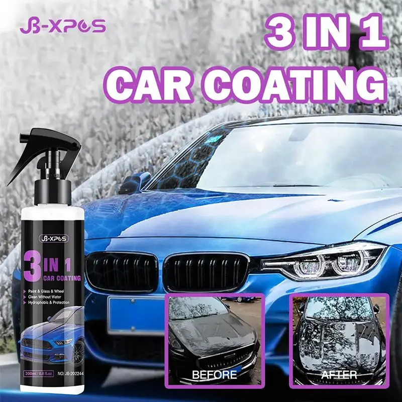 Multifunctional 3 In 1 Ceramic Coating for Car, 1 Count Ceramic Car Paint Spray, Rapid Ceramic Spray Coating Agent, Professional Car Paint Care Supplies 4