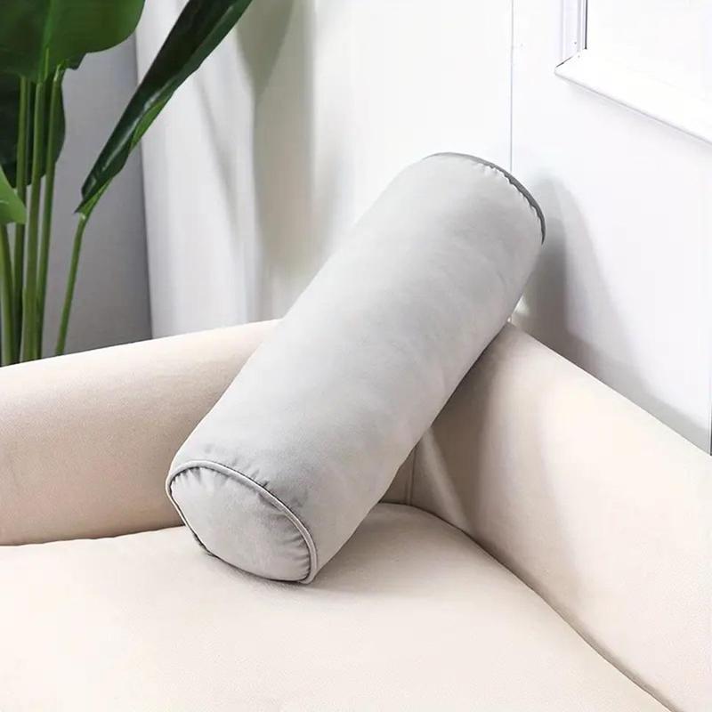 Product Introduction of Solid Color Round Pillow, 2 Counts Soft Comfortable Throw Pillow, Sofa Cushion, Neck Pillow for Home Living Room Bedroom Sofa Bed 8