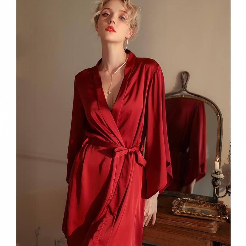 Áo Choàng Chất Liệu Lụa Dáng Dài Qua Gối Tay Lỡ