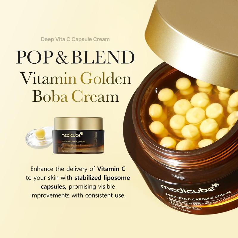 [Official Shop] Deep Vita C Capsule Cream | Golden Boba Cream | Vitamin Capsule | Uneven Skin Tone | Glowy Skin | Customizable Skincare 1