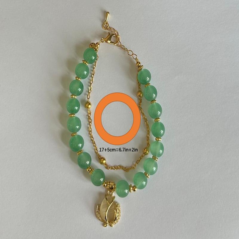 Car Handbrake Ornament, Shiny Tulip Decor Beaded Bracelet, Car Gear Lever Decorative Charm, Gift for Women & Girls, Car Interior Accessories 2