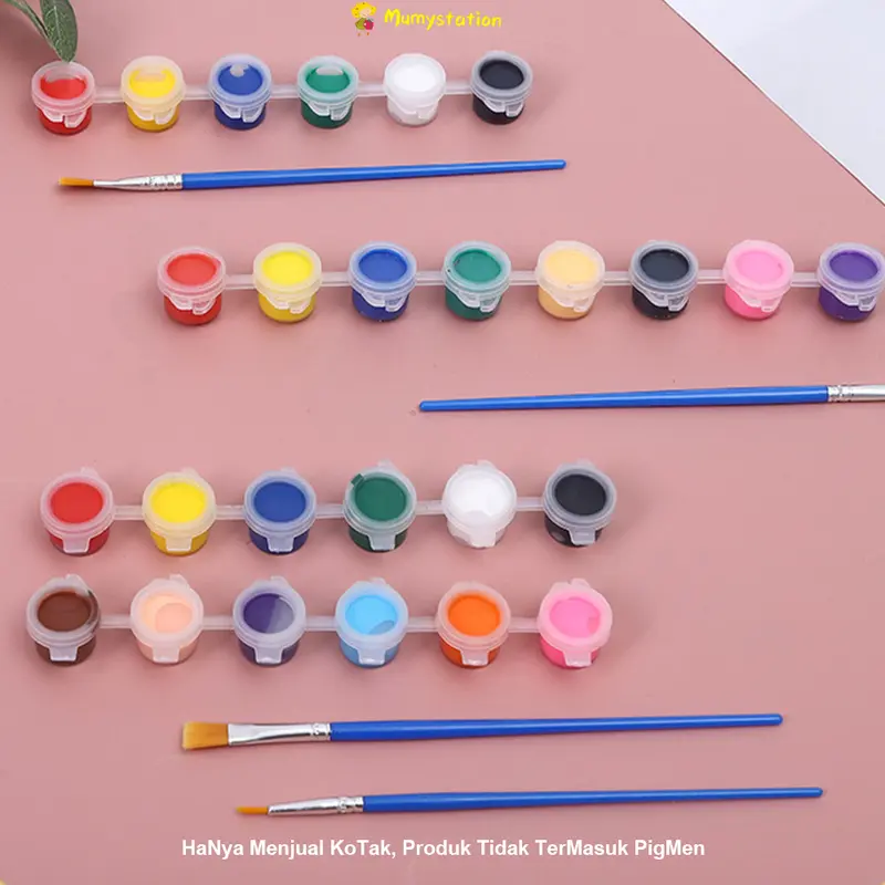 Mumystation Pot Cat Plastik Renteng Strip 8x5ml Kosong Empty paint cup 4
