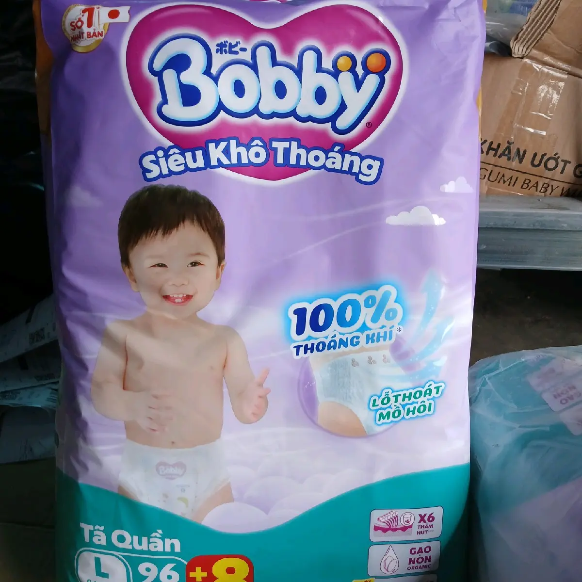 Tã Bỉm quần Bobby lõi nén gạo non 3mm( M 112+8/L 96+8/Xl 84+8/Xxl 76+8/Xxl 60) Cho Bé Nữ