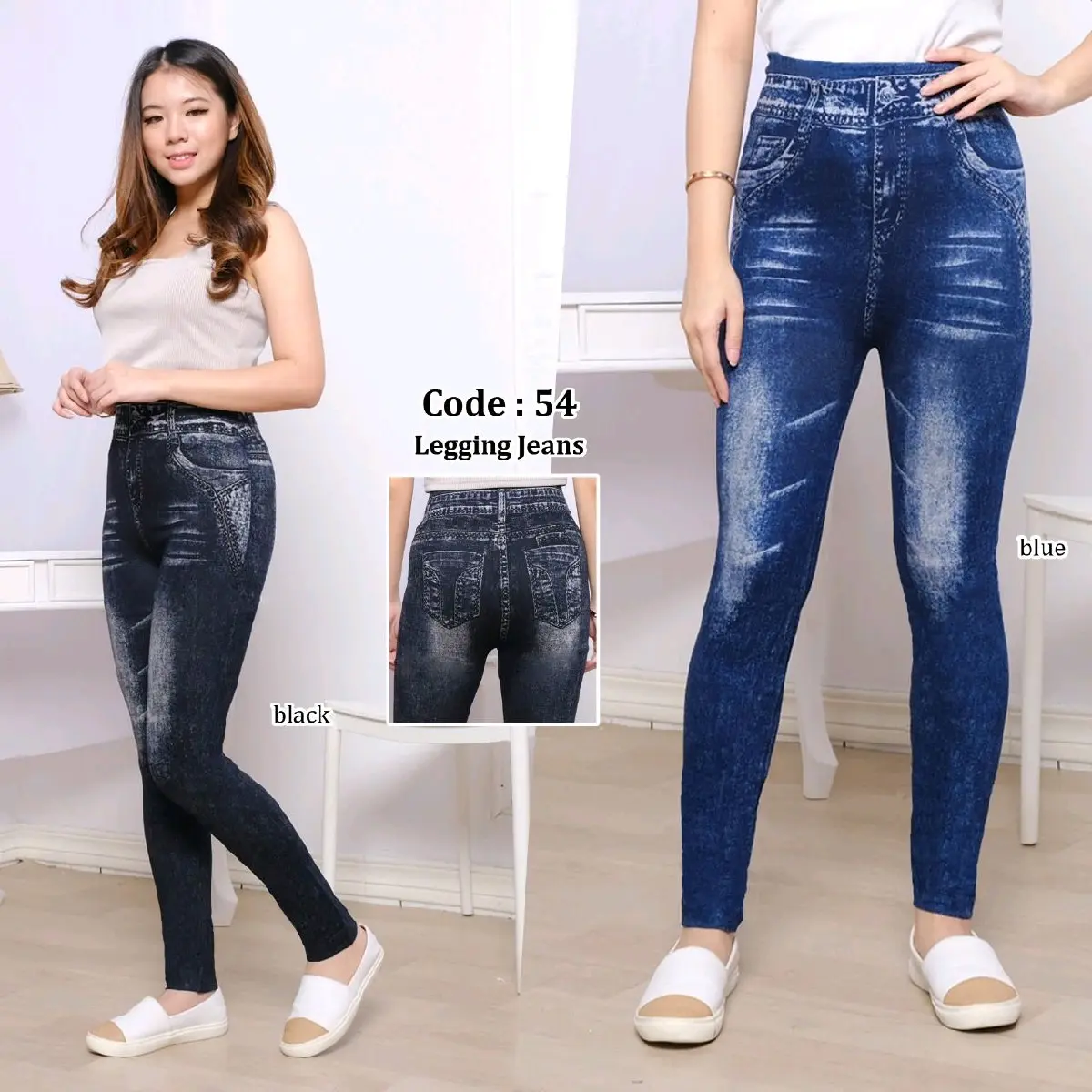 LEGGING IMPORT RIPPED #54 - LEGGING IMPORT HW TERBARU - LEJING MURAH TEBAL HALUS Fit Jeans Melar Nyaman Panjang Wanita Celana