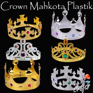 Topi Hiasan Kepala CROWN King / CROWN Queen / CROWN Prince / Mahkota Raja / Mahkota Ratu / Mahkota Pangeran Aksesoris Pesta