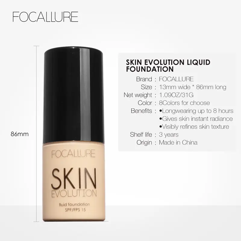 Kem nền BB FOCALLURE 31g trang điểm khuôn mặt che khuyết điểm tiện lợi 6