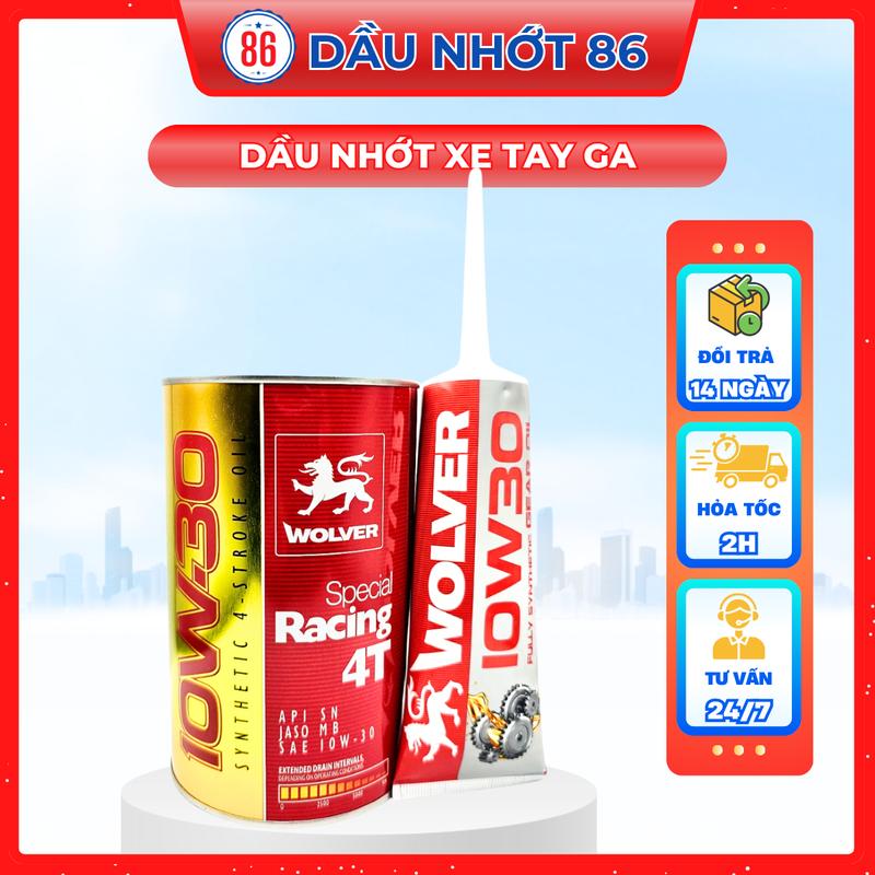 Combo Nhớt tay ga tổng hợp Wolver Special Scooter 800ML kèm nhớt hộp số Wolver- Sản xuất tại Đức