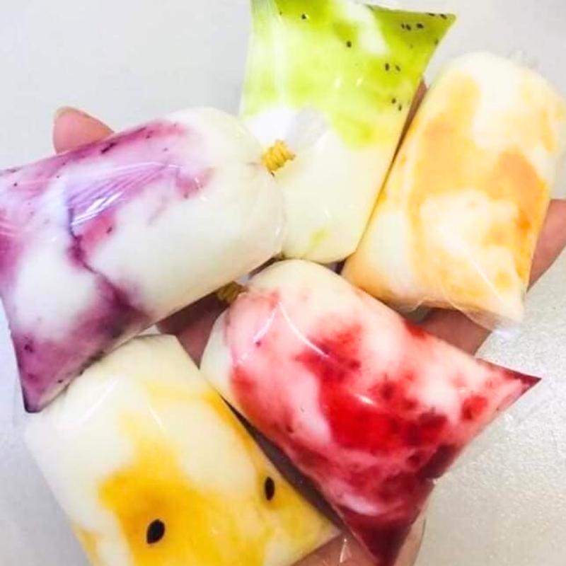 1kg Túi nilông làm sữa chua, túi đựng sữa chua, nước chấm đủ size 4x12 4x16 4x18 5x12 6x12cm hàng xếp và không xếp