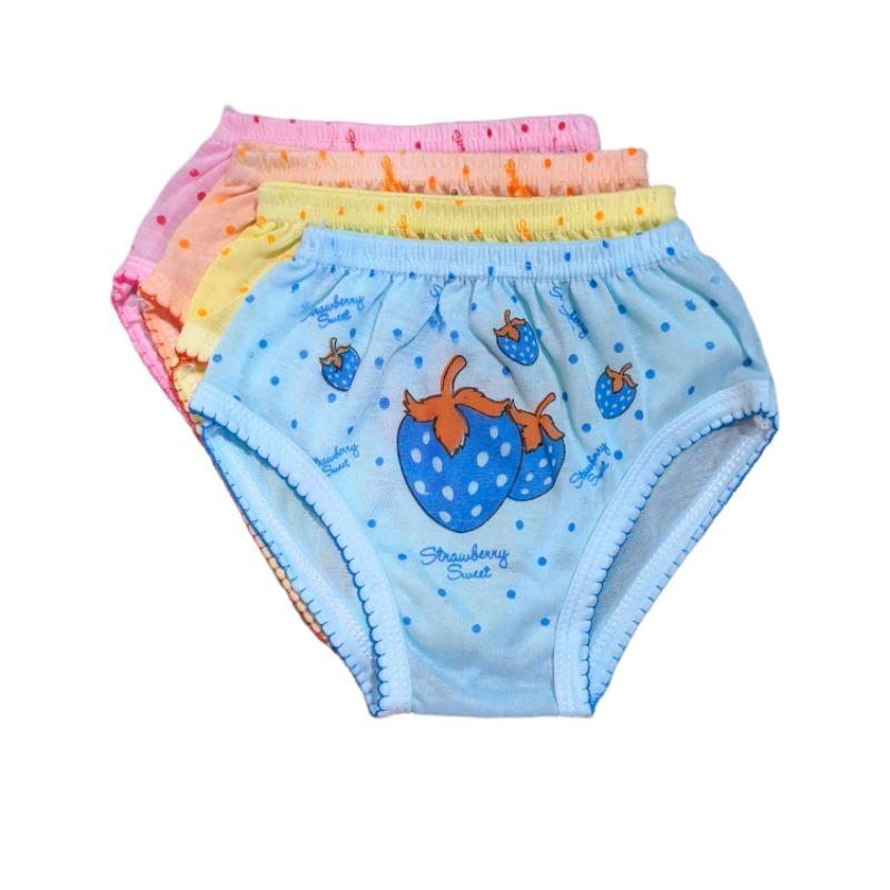 12 PCS Celana Dalam Anak Perempuan strawberry 0-3 tahun Murah Fashion 1