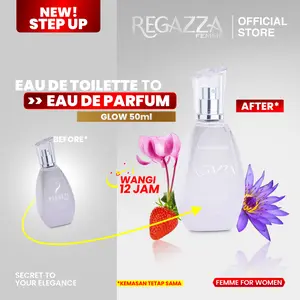 Regazza Femme Eau de Parfum (EDP) Glow 50ml Parfum Wanita dengan Aroma Flowery Fruity dan Musky Wangi 12 Jam
