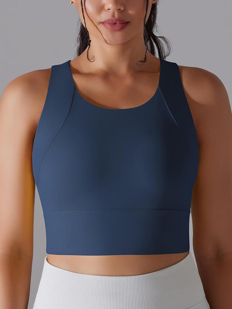 Product Introduction of Women's Solid Wireless Sports Bra, Breathable Comfortable Racerback Sports Lingerie Top, Ladies Sportswear Clothing for Yoga Gym Workout 1