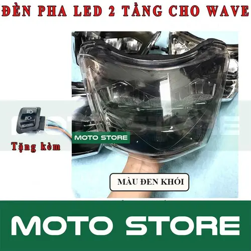 1 Đèn pha led 2 tầng Wave giá rẻ suruma lắp Wave 50 100 110 cc Xi Nhan