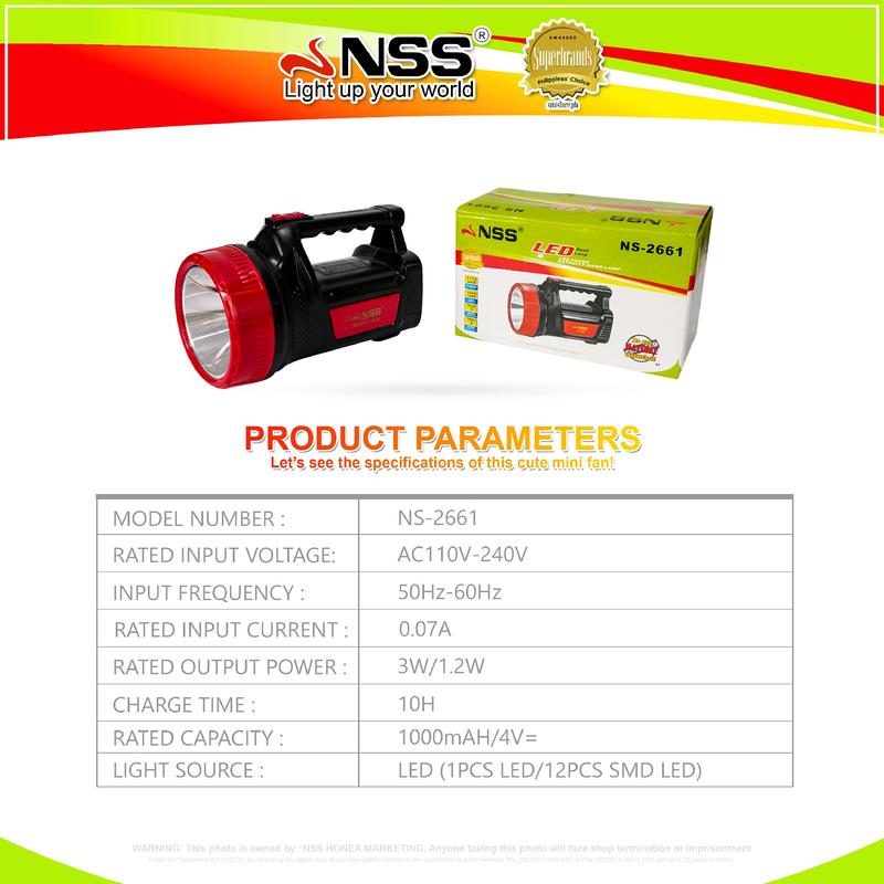Product Introduction of NSS Buy 1 Take 1 LED Emergency Lamp Portable Handy Light With Side Light Waterproof Rechargeable Camping Outdoor Hiking Lamp Super Bright Emergency Hand Lamp 7