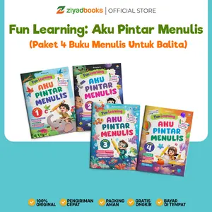 (Isi 4 Buku) Fun Learning Aku Pintar Menulis - Buku Latihan Menulis Anak 2 3 4 5 6 Tahun - Buku Tulis PAUD TK - Buku Latihan Tulis Latin 3+