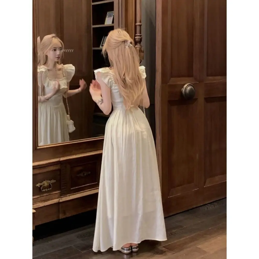 RICH-THEY Váy Dài Nữ Thời Trang Mùa Hè Phong Cách Mới Váy Dài Xếp Nếp Eo Váy Chữ A Giảm Béo | BigBuy360 - bigbuy360.vn