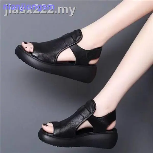 Dép La Mã, Màu Đỏ Và Xanh Lá Cây, Da Mềm, Dành Cho Nữ, Hàng Mới Về Mùa Hè, Đáy Bánh Xốp Rỗng Chống Trượt, Chống Mài Mòn, Thiết Kế Hợp Xu hướng