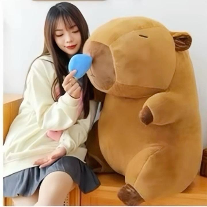 Gấu Bông Capybara 1M siêu to khổng lồ Thú Nhồi Bông Đồ Chơi Toy Gaubong Deobalo 1m - Phát Nhạc Thú Bông