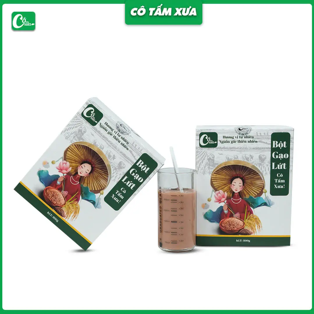 COMBO 2 HỘP BỘT GẠO LỨT CÔ TẤM XƯA [ Mỗi Hộp Gồm 1 Túi 800gr ]