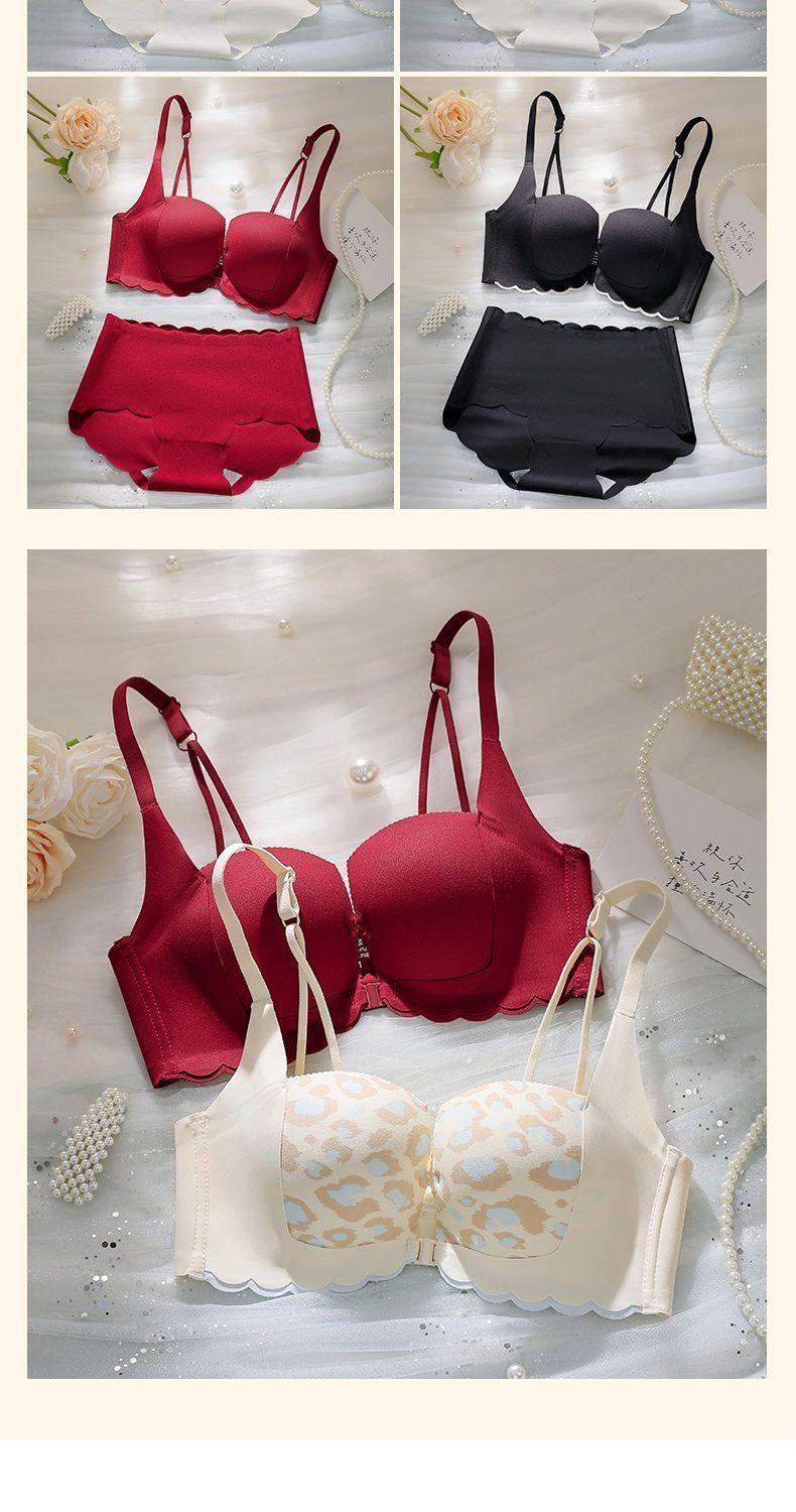Product Introduction of Front Button Gathering Bra Small Breast Size Exaggerating Bra Push up and Anti-Sagging Sexy Seamless Beautiful Back Underwired Bra Thick Cup Underwear for Women 21