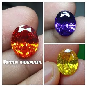 Borongan 3pcs batu permata Yellow topas, paparacha dan kecubung