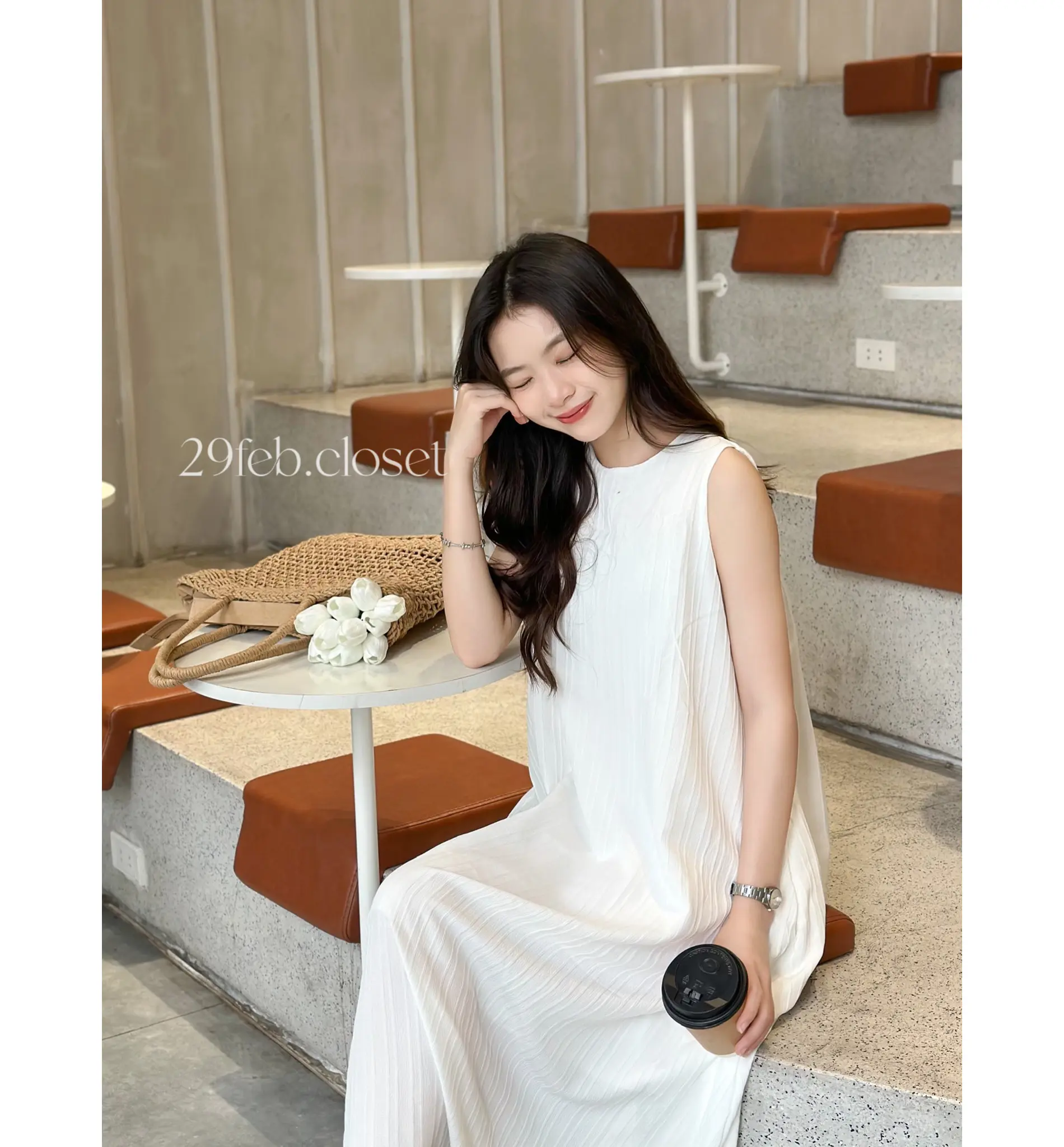 Váy ba lỗ đũi gân 2 lớp dáng xòe dài - 29feb.closet - V85 Nữ Dress Women | BigBuy360 - bigbuy360.vn