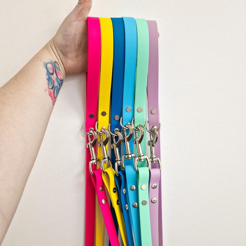 BioThane Dog Leash | Patch&Pops | 19mm Width | Choose Your Colors | Waterproof & Hypoallergenic 4