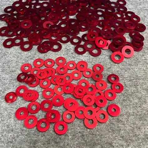 Long Đền Miếng Nhôm Trơn Màu Đỏ 6li, 8li, 10li, 12li (GIÁ 1 CÁI)