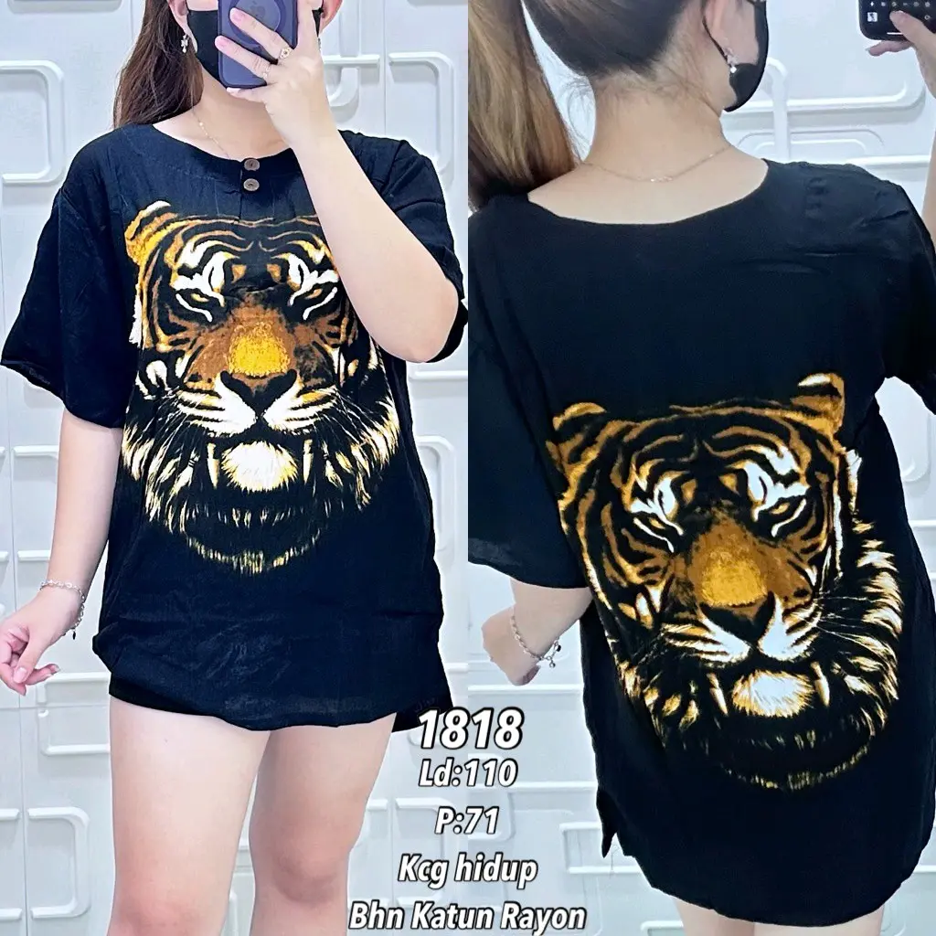 Kaos rayon bali adem motif leopard - JK