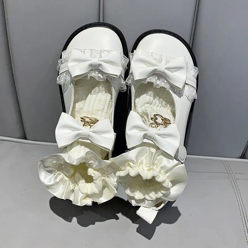 Giày Lolita, Phong Cách Lolita Nhật Bản, Giày Nữ Mềm Mại, Đế Thấp Melu, Đồng Phục JK, Ren Và Giày Da Nhỏ Thích Hợp Cho Bé Gái Lo Shoes