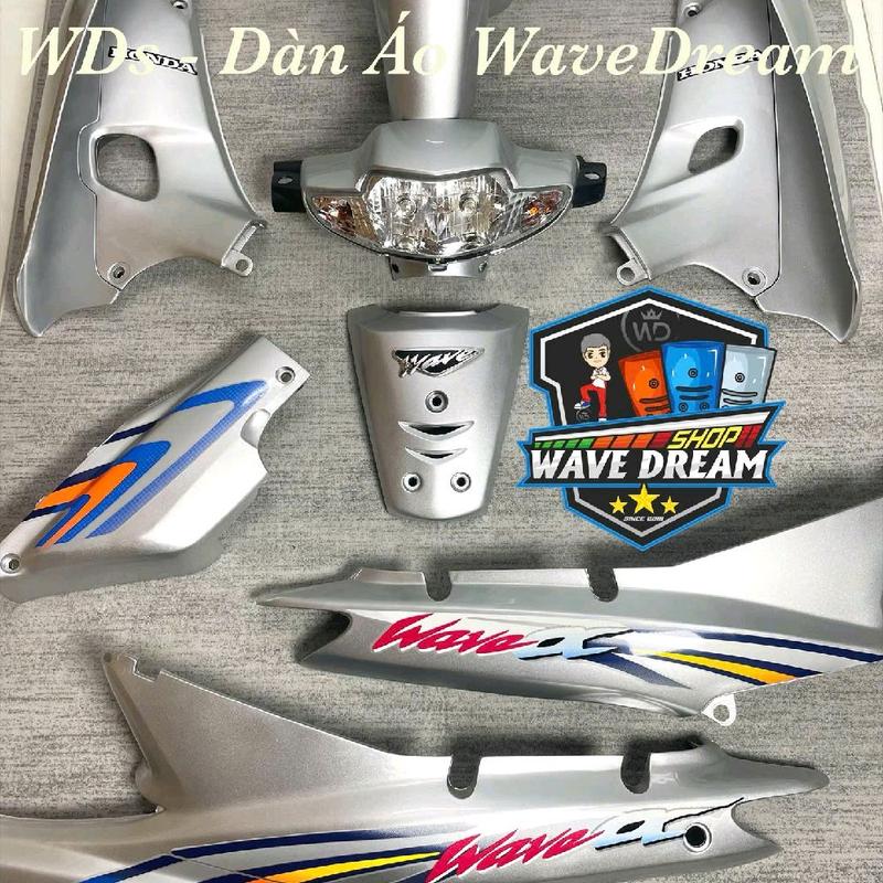 Dàn áo Wave Alpha màu Bạc nhựa nguyên sinh