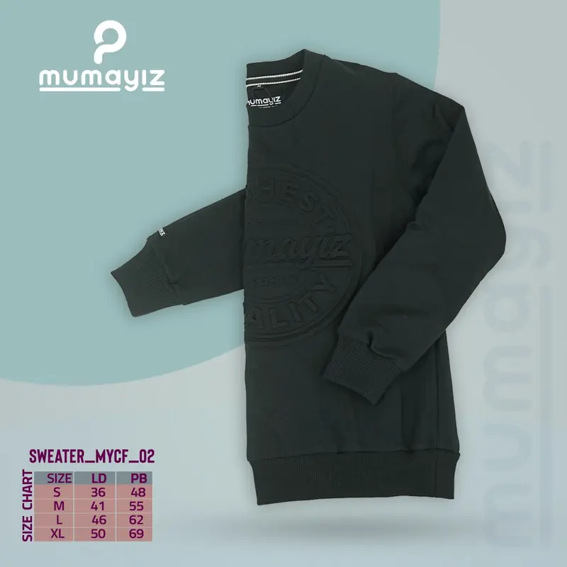 MUMAYIZ | Sweater CREEWNECK  EMBOSS anak dan Anak Remaja usia 4-15 tahun sweater  anak 3
