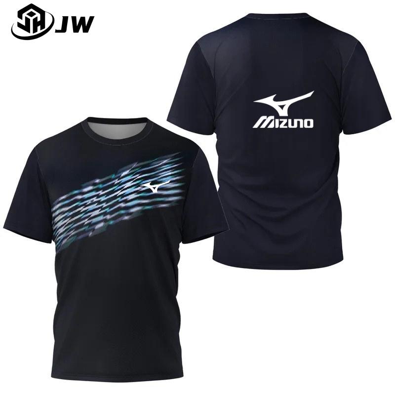 Sản Phẩm Mới Bán Chạy, Thoải Mái Cho Các Môn Thể Thao Ngoài Trời, Mizuno, In 3D, ngắn Tay Cổ Tròn, In Tên Và Số Tùy Chỉnh Miễn Phí Top Nam Sport Áo Thun 3