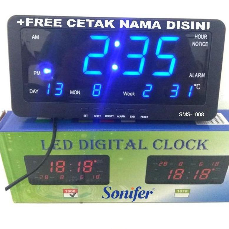 Sonifer Jam Digital LED Bisa Meja & Dinding ukuran 21 x 10 c - Shop ...