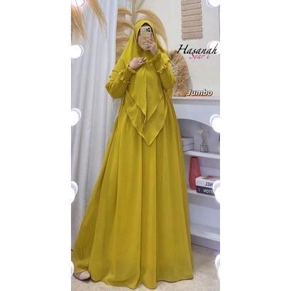 HASANAH SYARI JUMBO DAN ALL SIZE_GAMIS CERUTY BABY DOLL ORIGINAL PREMIUM, FULL FURING , GAMIS POLOS 5