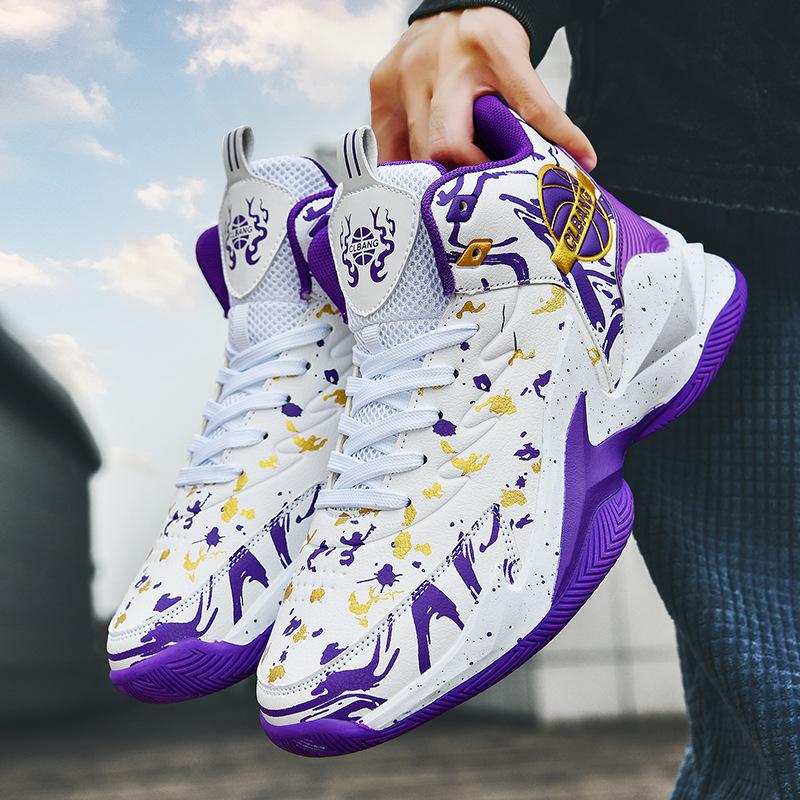 Product Introduction of Spot high-top basketball shoes men's shoes grip mesh leather sports shoes for junior high school students combat sneakers 9