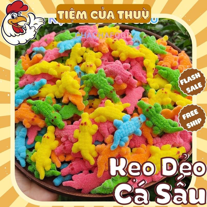  500G Kẹo Cá Sấu Tuổi Thơ Kẹo Dẻo Cá Sấu Hương Trái Cây Kẹo Gôm Đường Trái Cây Tiệm Ăn Vặt Thuỳ Bùi 