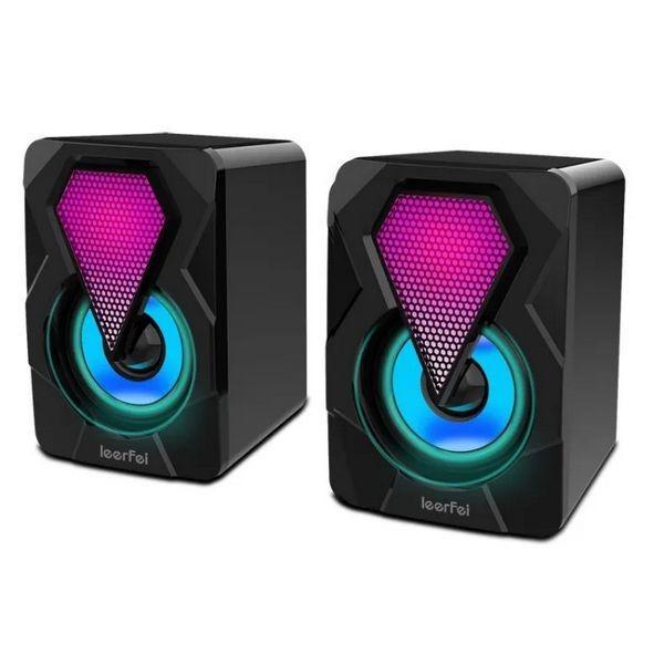 Loa máy tính mini 2.0 SPEAKER E-1046 LED RGB bảo hành 6 tháng giá rẻ Nghe Nhạc Củ Loa