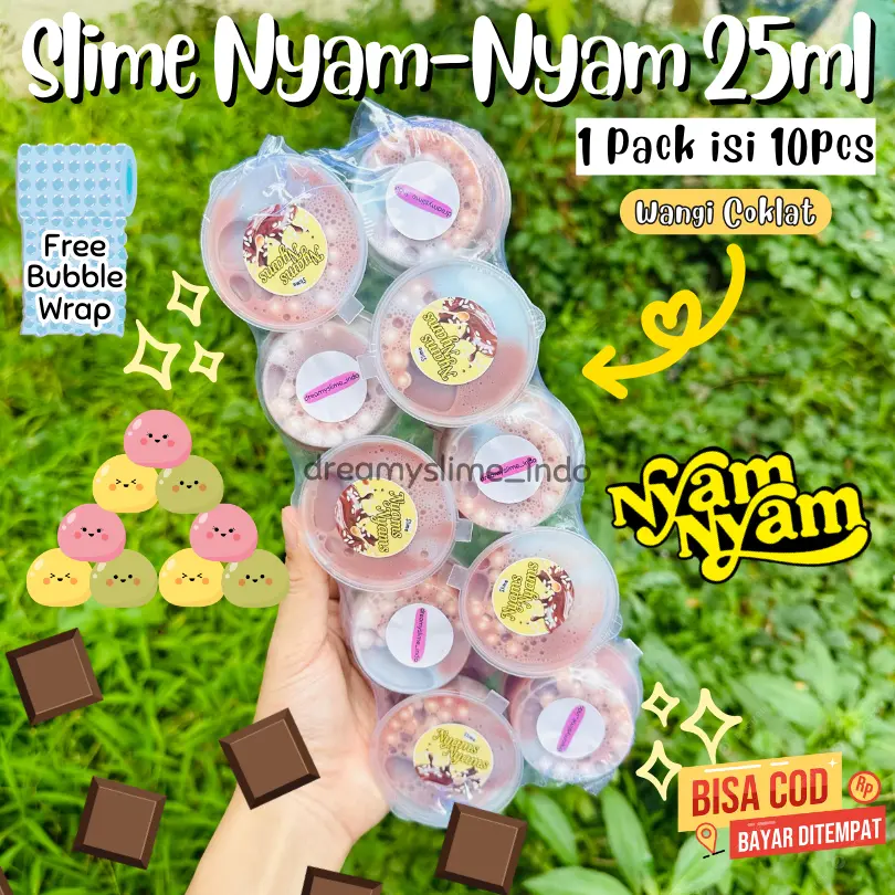 (10 PCS) SLIME NYAM NYAM 35ML MURAH / SLIME MURAH / NYAM-NYAM SLIME MURAH ISI 10 /GROSIR SLIME MURAH